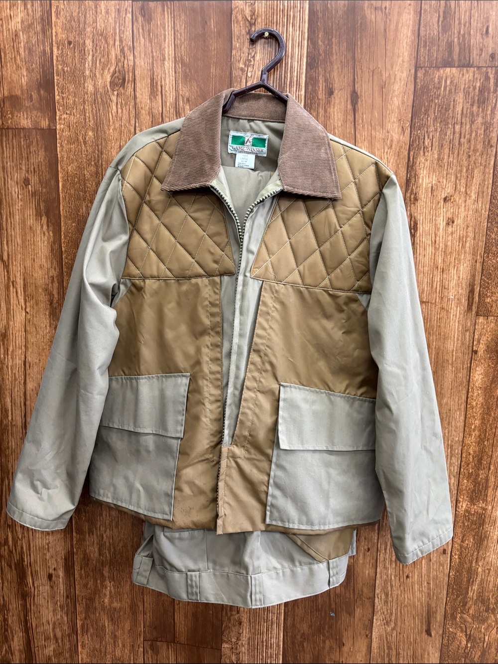 Game Winner Men’s Quilted Hunting Jacket in Brown & Tan With Matching Pants